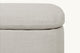Slide #4 Close up of Olea Storage Ottoman in Jasmine Rice, a light warm greige Medium Weight Linen