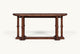 Slide #9 Front view of Pia Console Table in Dusky Pine, a deep, rich, molasses-colored 100% Chinese pine