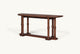 Slide #8 Angled view of Pia Console Table in Dusky Pine, a deep, rich, molasses-colored 100% Chinese pine
