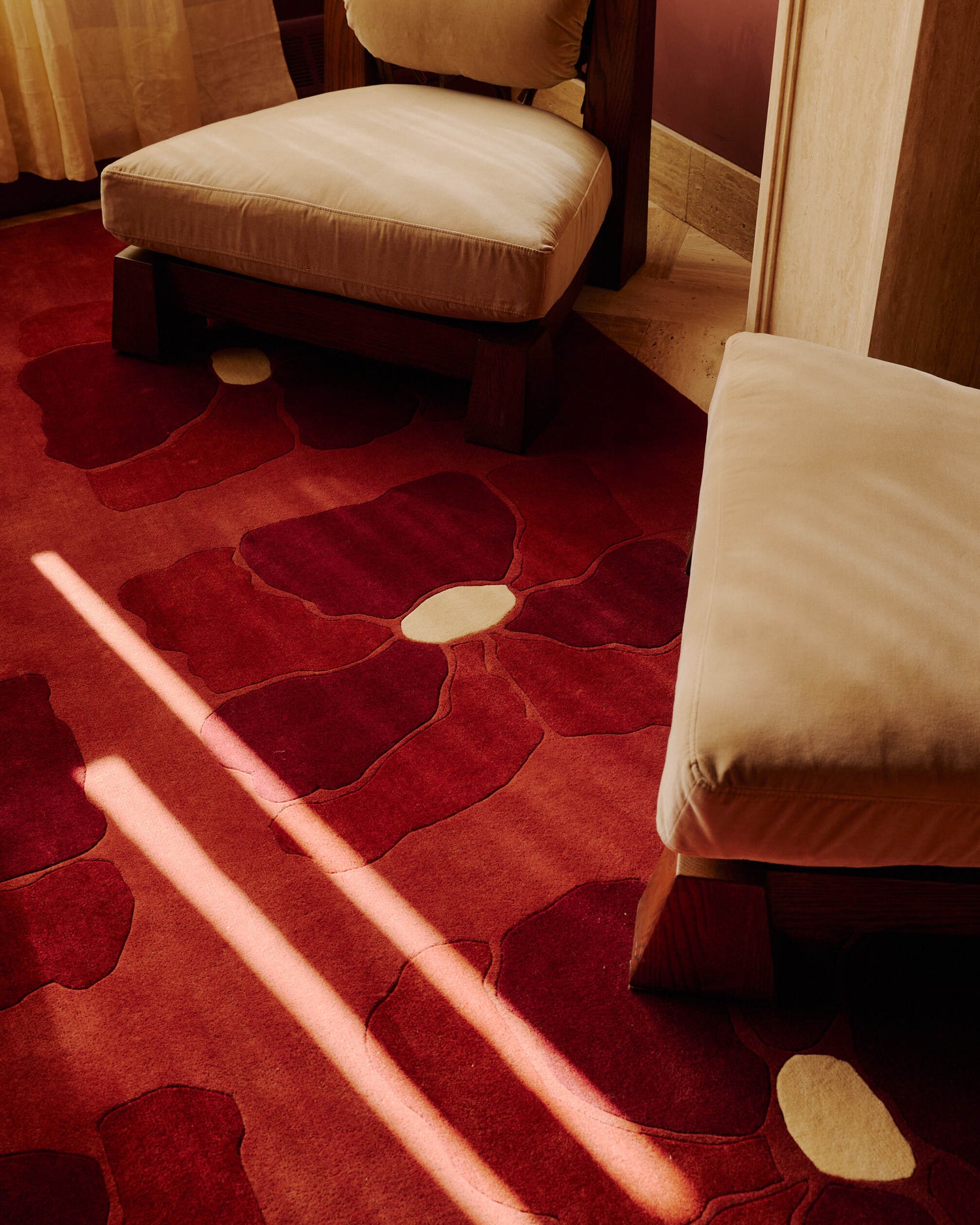 blossom rug with tango chairs in a room.