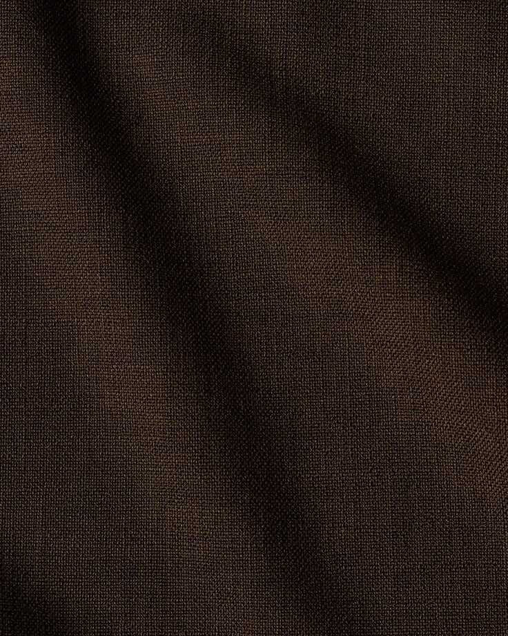 Swatch of Common Ground, a chocolate brown linen-like recycled polyester.