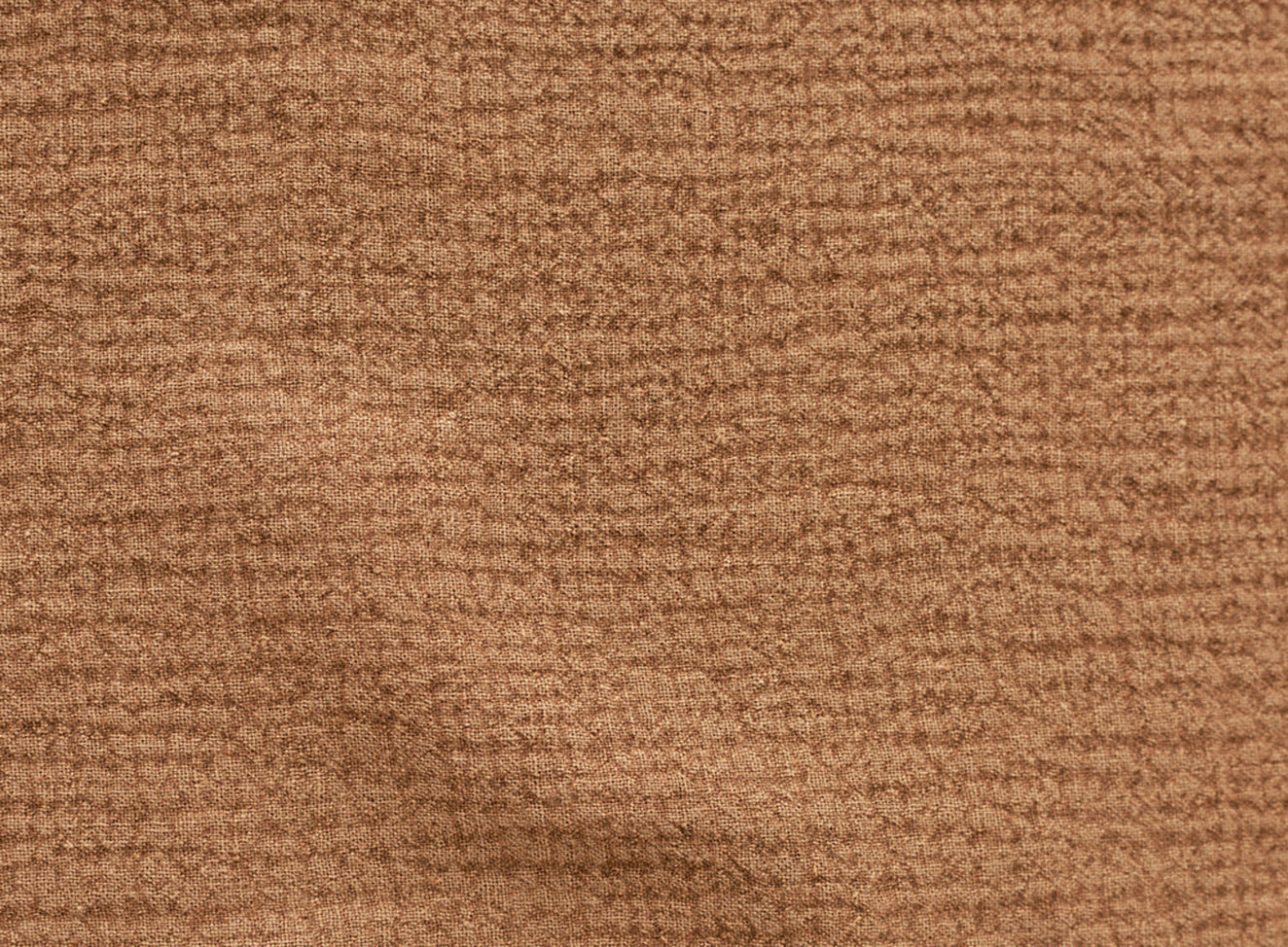 Swatch in Sweet Potato, a copper brown Washed Cotton Linen