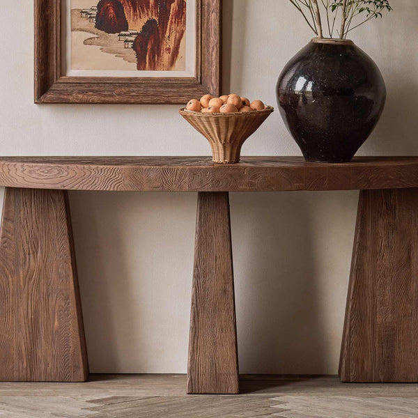 Tango Console Table – Rustic Reclaimed Oak – Sixpenny