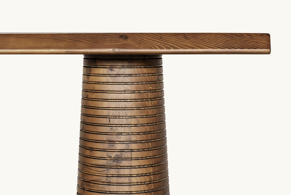 Zenia Console Table — Rustic Reclaimed Solid Pine — Sixpenny