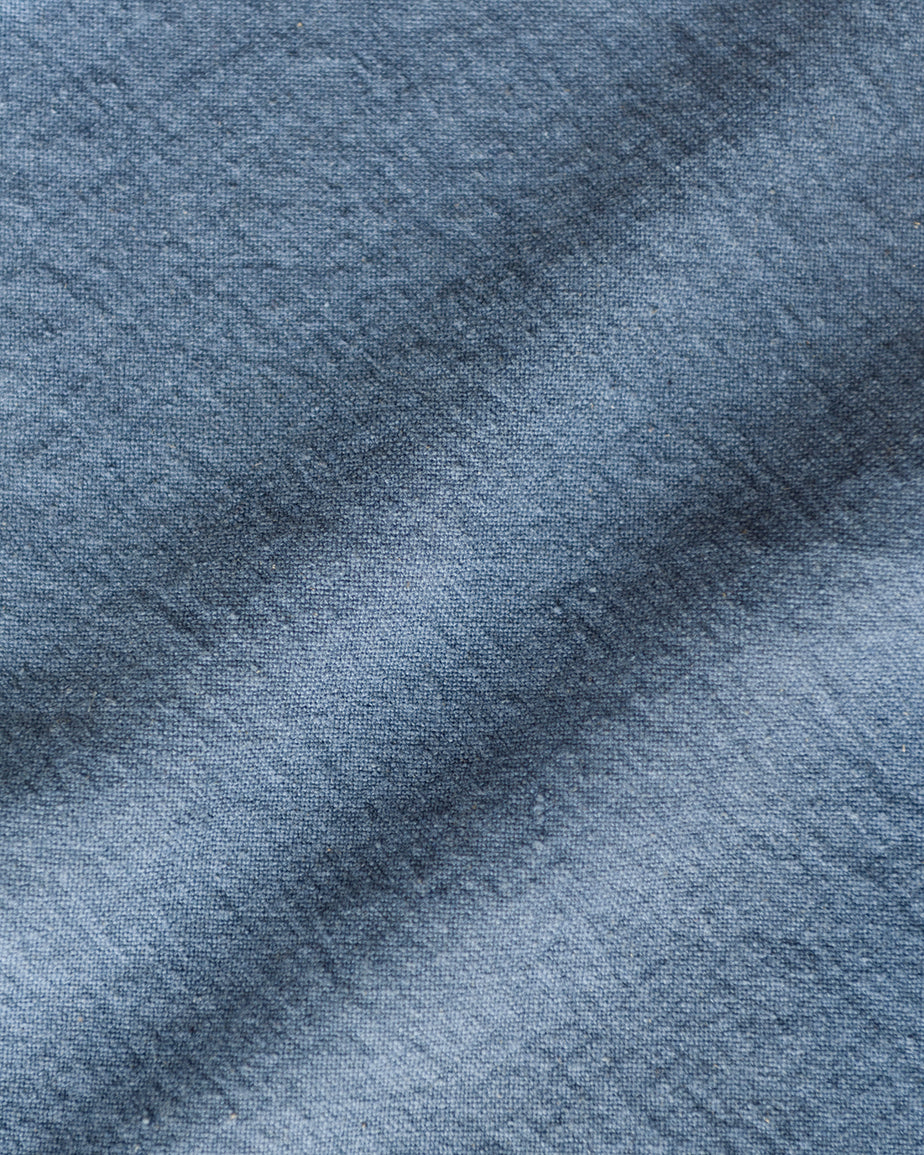 Swatch of Garden Berry, a berry blue Thread-Dyed Cotton Linen