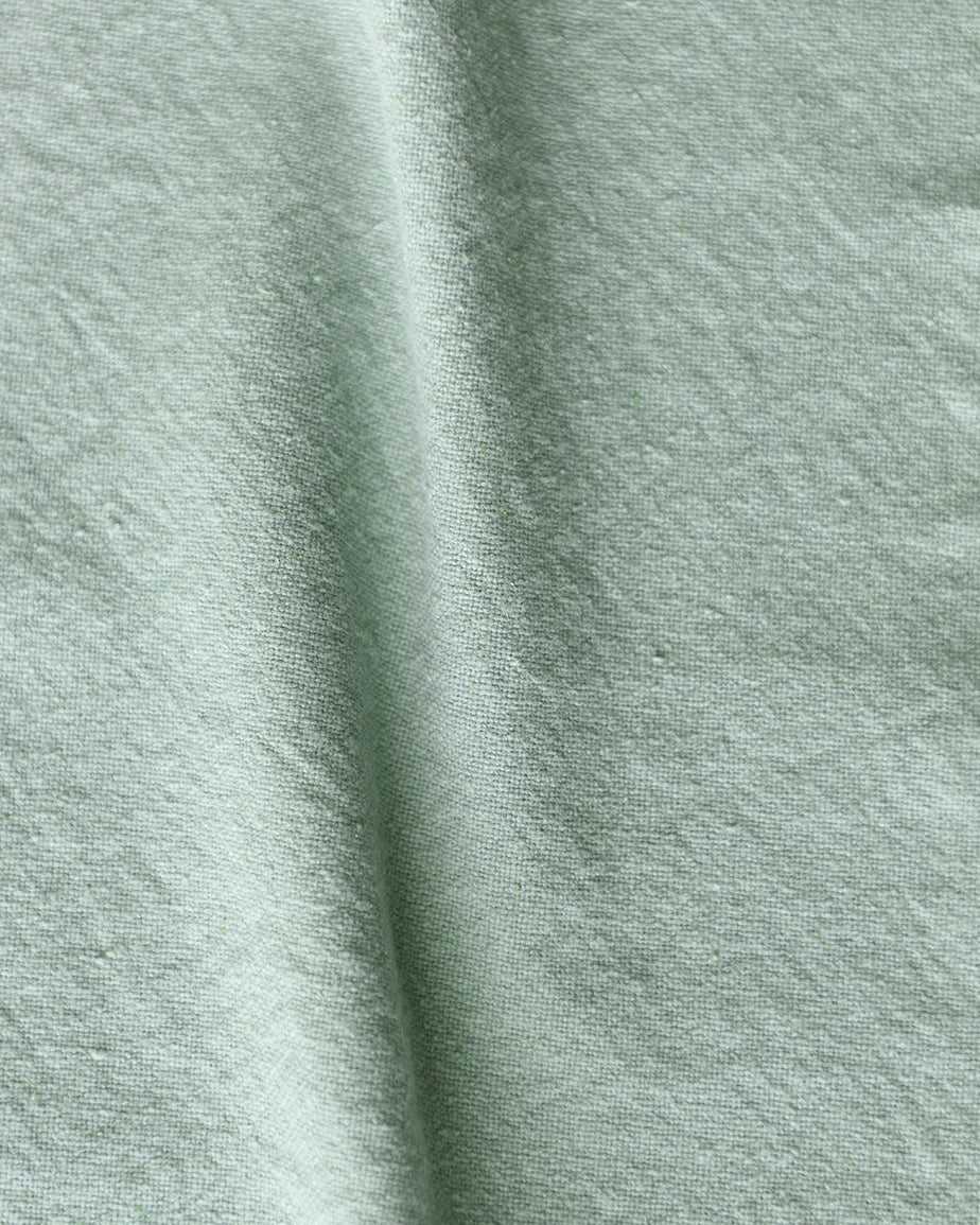 Swatch of Hello Aloe, a pale green Thread-Dyed Cotton Linen