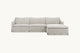 Slide #2 Front view of Amelia 4-piece Chaise Sectional Sofa in Jasmine Rice, a light warm greige Medium Weight Linen