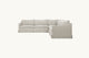 Slide #3 Side view of Amelia Corner Sectional Sofa in Jasmine Rice, a light warm greige Medium Weight Linen