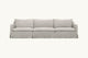 Slide #2 Front view of Amelia Sectional Sofa in Jasmine Rice, a light warm greige Medium Weight Linen