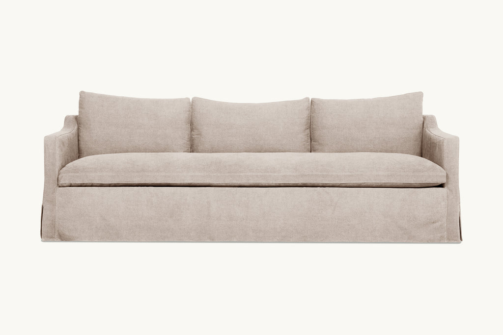 Amelia 96" Sofa in Oat Flour, a medium taupe Light Weight Linen