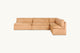 Slide #3 Front view of Aria Leather Banquette in Mojave Glow, a tan Meridian Leather
