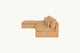Slide #3 Side view of Aria Leather 4-piece Chaise Sectional Sofa in Mojave Glow, a tan Meridian Leather