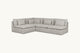 Slide #2 Front view of Aria Short L-Shape Sectional Sofa in Jasmine Rice, a light warm greige Medium Weight Linen