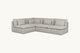 Slide #2 Front view of Aria Short L-Shape Sectional Sofa in Jasmine Rice, a light warm greige Medium Weight Linen