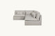 Slide #3 Side view of Aria Short L-Shape Sectional Sofa in Jasmine Rice, a light warm greige Medium Weight Linen