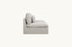 Slide #3 Side view of Aria 84" Sofa in Jasmine Rice, a light warm greige Medium Weight Linen