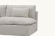 Slide #5 Close up view of Aria 84" Sofa in Jasmine Rice, a light warm greige Medium Weight Linen