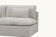 Slide #5 Close up view of Aria 84" Sofa in Jasmine Rice, a light warm greige Medium Weight Linen