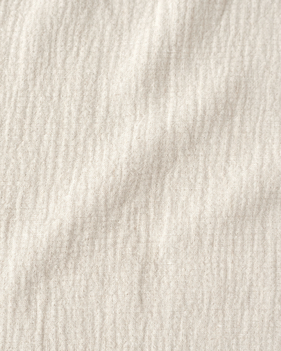 Swatch of Corn Silk, a light beige Washed Cotton Linen
