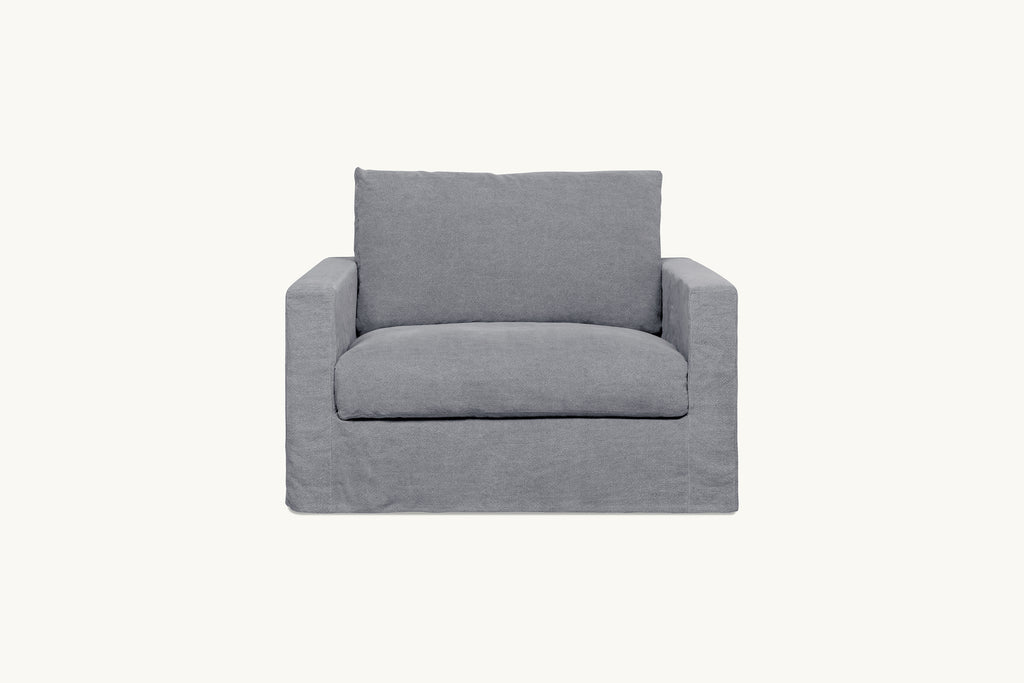 Grey slipcover chair sale