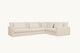 Slide #2 Front view of Devyn L-Shape Sectional Sofa in Corn Silk, a light beige Washed Cotton Linen
