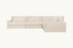 Slide #3 Side view of Devyn L-Shape Sectional Sofa in Corn Silk, a light beige Washed Cotton Linen