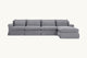 Slide #2 Front view of Elias 5-piece Chaise Sectional Sofa in Ink Cap, a medium cool grey Light Weight Linen