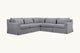 Slide #2 Front view of Elias Corner Sectional Sofa in Ink Cap, a medium cool grey Light Weight Linen