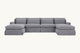 Slide #2 Front view of Elias U-Shape Sectional Sofa in Ink Cap, a medium cool grey Light Weight Linen