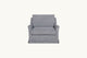 Slide #2 Front view of Esmé Chair in Ink Cap, a medium cool grey Light Weight Linen