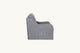 Slide #3 Side view of Esmé Chair in Ink Cap, a medium cool grey Light Weight Linen