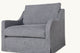 Slide #5 Close up view of Esmé Chair in Ink Cap, a medium cool grey Light Weight Linen