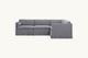 Slide #3 Side view of Gabriel L-Shape Sectional Sofa in Ink Cap, a medium cool grey Light Weight Linen