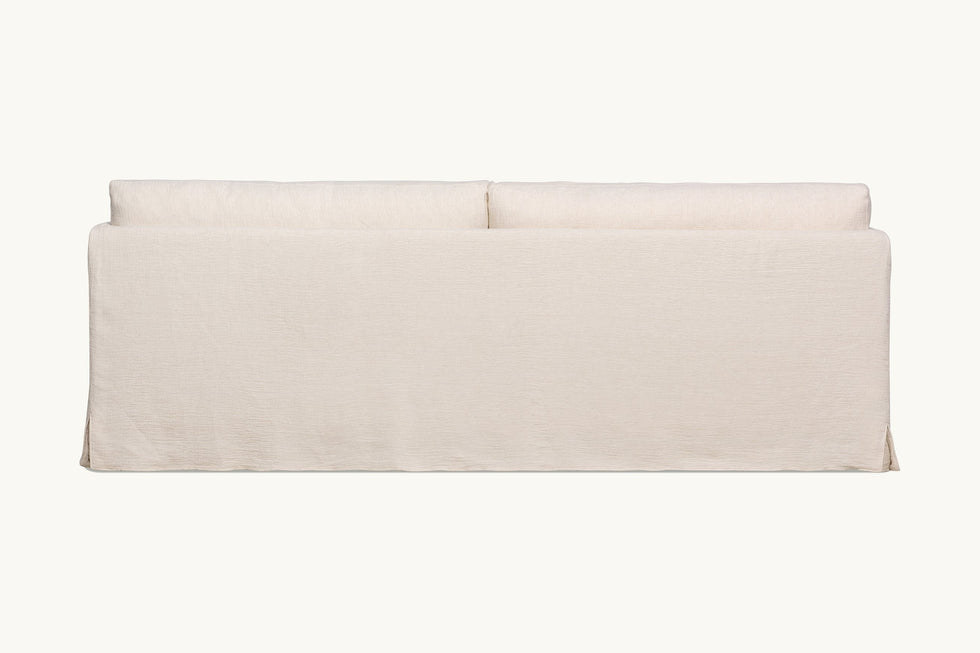 Back view of Gabriel 84" Sofa in Corn Silk, a light beige Washed Cotton Linen