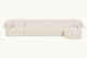 Slide #2 Front view of Loula 5-piece Chaise Sectional in Corn Silk, a light beige Washed Cotton Linen