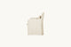 Slide #4 Side view of a Melo Dining Chair in Warm Oatmeal, a light warm beige Medium Weight Linen