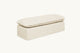 Slide #3 Front view of Neva Dining Bench in Warm Oatmeal, a light warm beige Medium Weight Linen