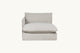 Slide #3 Front view of Neva Left Arm Facing Daybed in Jasmine Rice, a light warm greige Medium Weight Linen