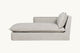 Slide #4 Side view of Neva Left Arm Facing Daybed in Jasmine Rice, a light warm greige Medium Weight Linen