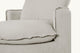 Slide #5 Close up view of Neva Round Daybed in Jasmine Rice, a light warm greige Medium Weight Linen