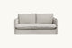 Slide #2 Front view of Neva 72" Sofa in Jasmine Rice, a light warm greige Medium Weight Linen