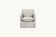 Slide #2 Neva Swivel Glider Chair in Jasmine Rice, a light warm greige Medium Weight Linen