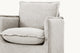 Slide #5 Close-up view of Neva Swivel Glider Chair in Jasmine Rice, a light warm greige Medium Weight Linen