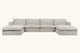 Slide #2 Front view of Neva U-Shape Sectional Sofa in Jasmine Rice, a light warm greige Medium Weight Linen
