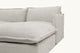 Slide #5 Close up view of Neva U-Shape Sectional Sofa in Jasmine Rice, a light warm greige Medium Weight Linen