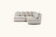 Slide #3 Side view of Olea Short Corner Sectional Sofa in Jasmine Rice, a light warm greige Medium Weight Linen