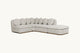 Slide #2 Front view of Olea L-Shape Sectional Sofa in Jasmine Rice, a light warm greige Medium Weight Linen