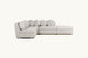 Slide #3 Side view of Olea L-Shape Sectional Sofa in Jasmine Rice, a light warm greige Medium Weight Linen