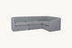 Slide #2 Front view of Ziki L-Shape Sectional Sofa in Ink Cap, a medium cool grey Light Weight Linen