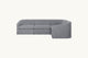 Slide #3 Side view of Ziki L-Shape Sectional Sofa in Ink Cap, a medium cool grey Light Weight Linen